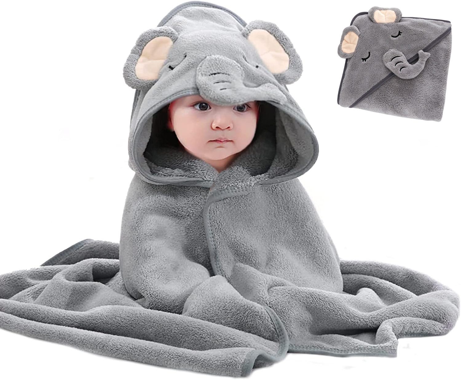 CLTYQ Kapuzenhandtuch Baby Kapuzenhandtuch,mit süßen Ohren,80x80 cm, Ostergeschenk für Familie oder Freunde