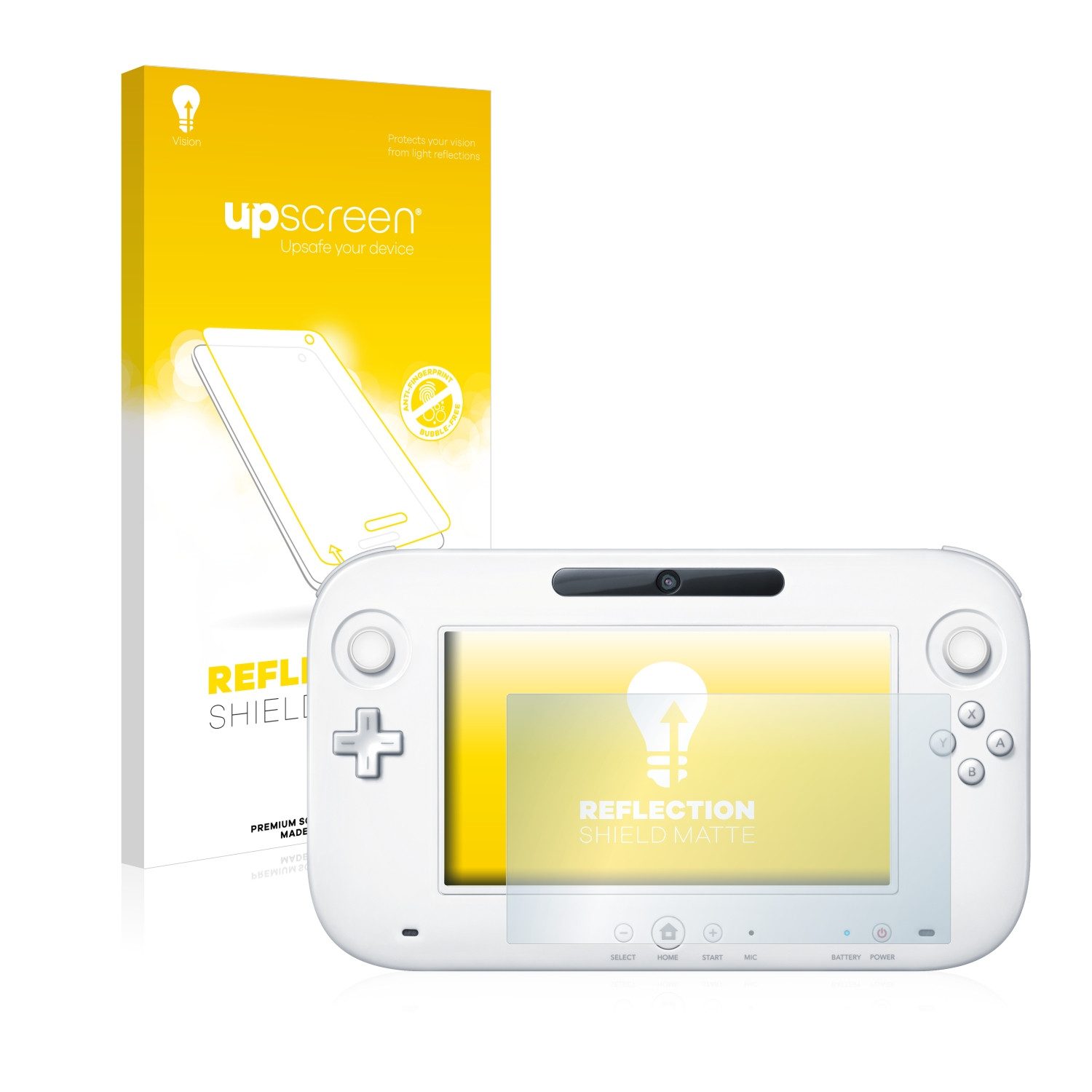 upscreen Schutzfolie für Nintendo Wii U GamePad (Controller), Displayschutzfolie, Folie matt entspiegelt Anti-Reflex