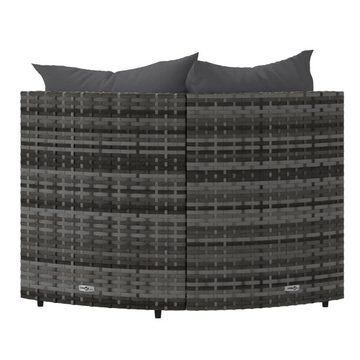 vidaXL Loungesofa Garten-Ecksofas mit Kissen 2 Stk. Grau Poly Rattan, 1 Teile