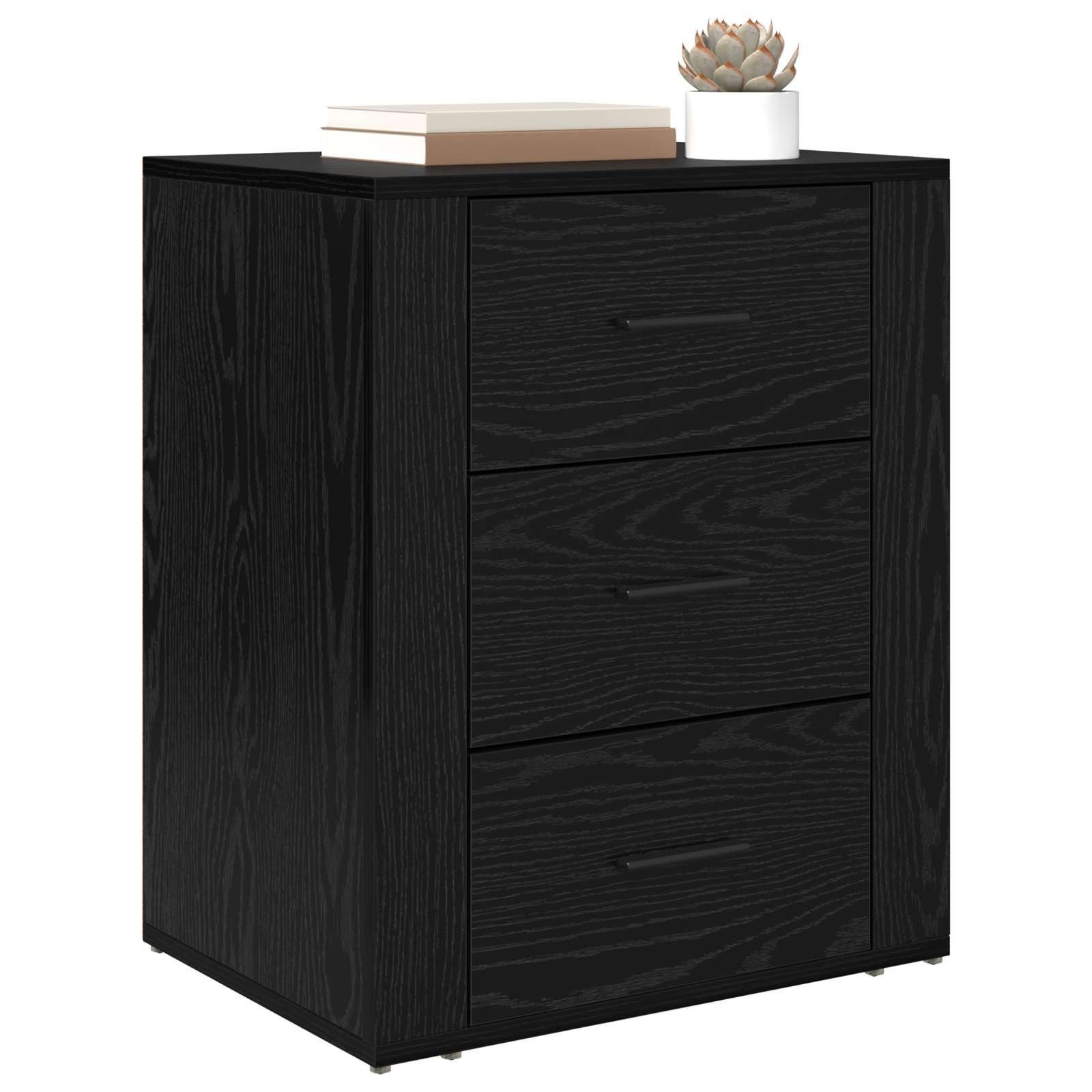 vidaXL Nachttisch Nachttisch Schwarz Eichen-Optik 35 x 50 x 60 cm Holzwerkstoff (1-St)
