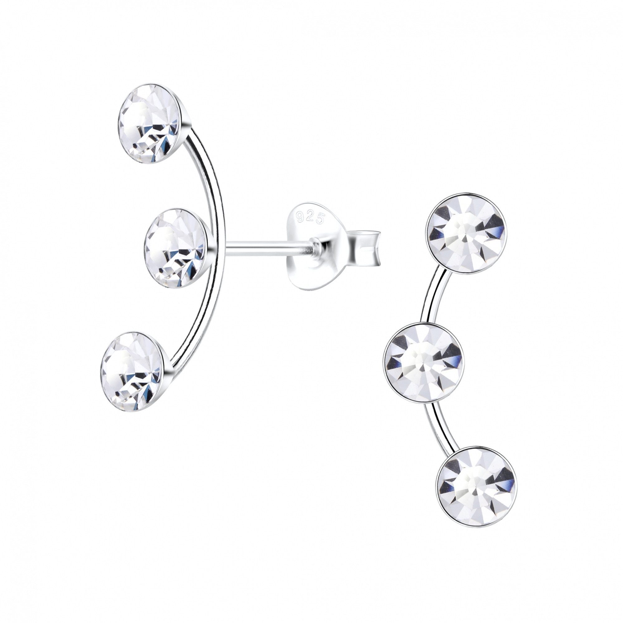 ALEXANDER YORK Paar Ohrstecker TRIPLE Crystal, 2-tlg., 925 Sterling Silber