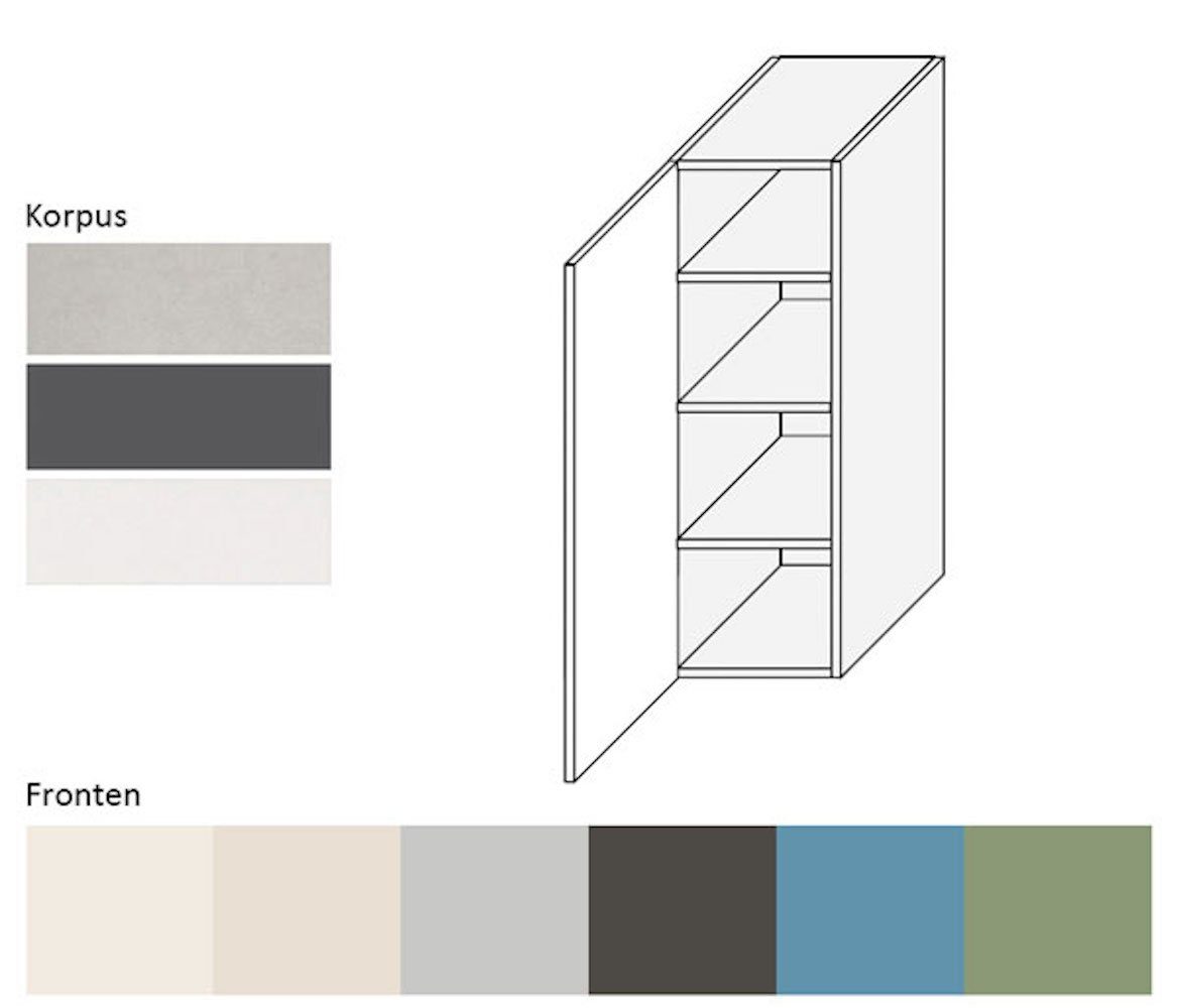 Feldmann-Wohnen Klapphängeschrank Amaro (Amaro) Korpusfarbe 7047 und Front- 4 matt wählbar telegrau 30cm 1-türig RAL