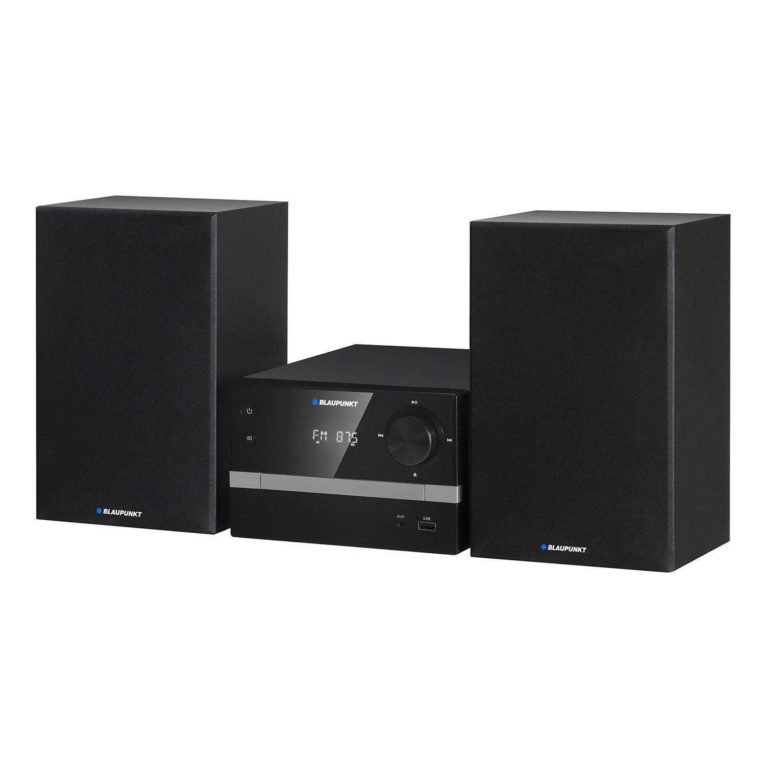 Blaupunkt Mikro-Stereoanlage MS9BT Stereoanlage (FM-Radio mit digitaler PLL-Synthese und Speicher für 40 Sender, 20 W, Bluetooth, FM-Radio, 20 W RMS Leistung, Uhr mit Weckfunktion)
