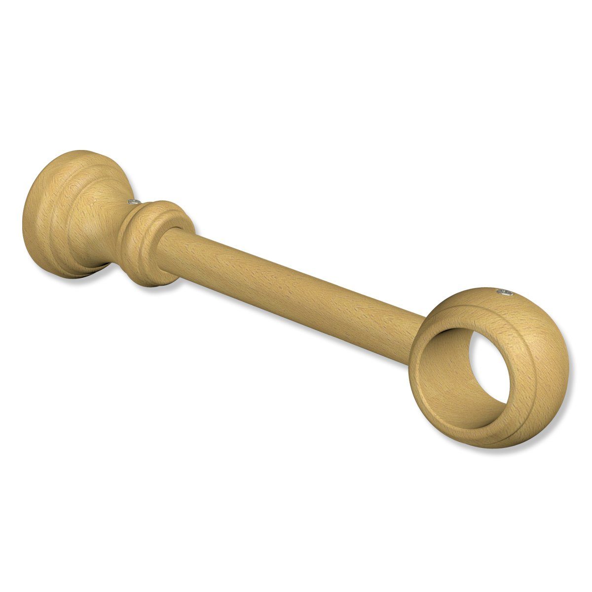 INTERDECO Gardinenstangenhalter Classic 1-läufig, für 28 mm Ø Gardinenstangen, (Stück, 2-St., Buche lackiert), kürzbar