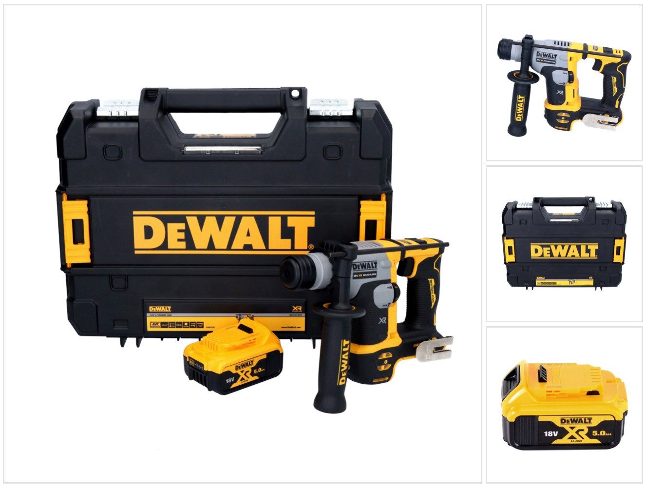 DeWalt Schlagbohrmaschine DCH 172 Akku Bohrhammer 18 V 16 mm 1,4 Joule SDS plus Brushless + 1x