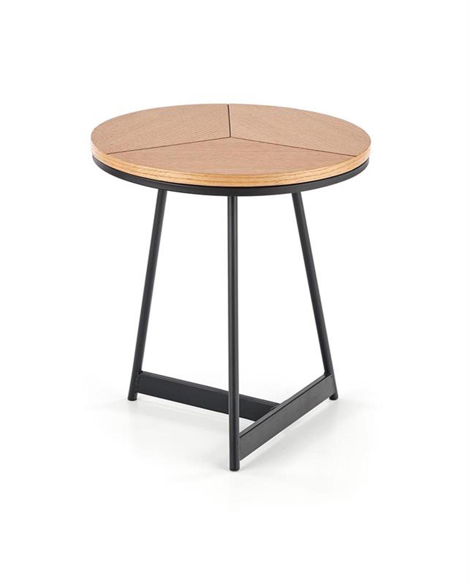 Cosy Home Ideas Beistelltisch Beistelltisch rund Holzplatte braun Metallgestell schwarz (1 Stück, 1-St., 1 Stück), Breite 45 cm, Tischplatte pflegeleicht