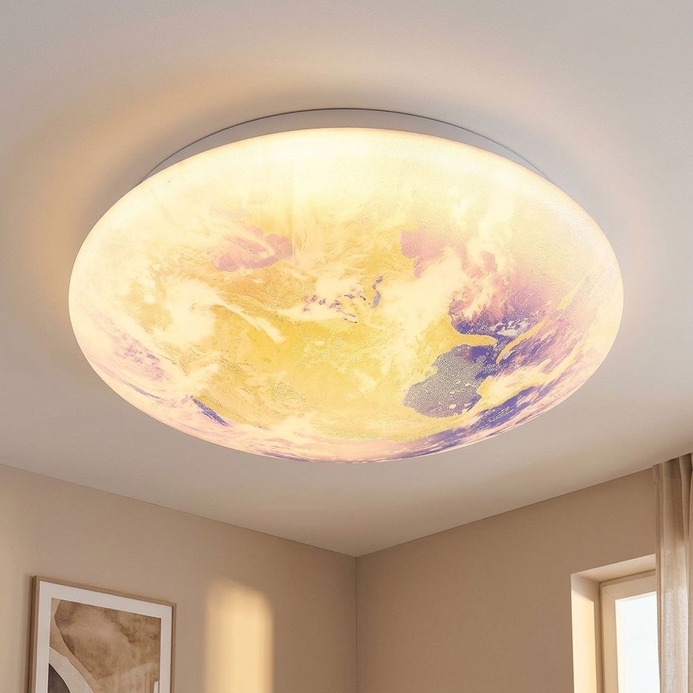 GLOBO LIGHTING LED Deckenleuchte, LED-Leuchtmittel fest verbaut, Warmweiß, Deckenleuchte Schlafzimmerlampe LED Deckenlampe Wolkenmotiv