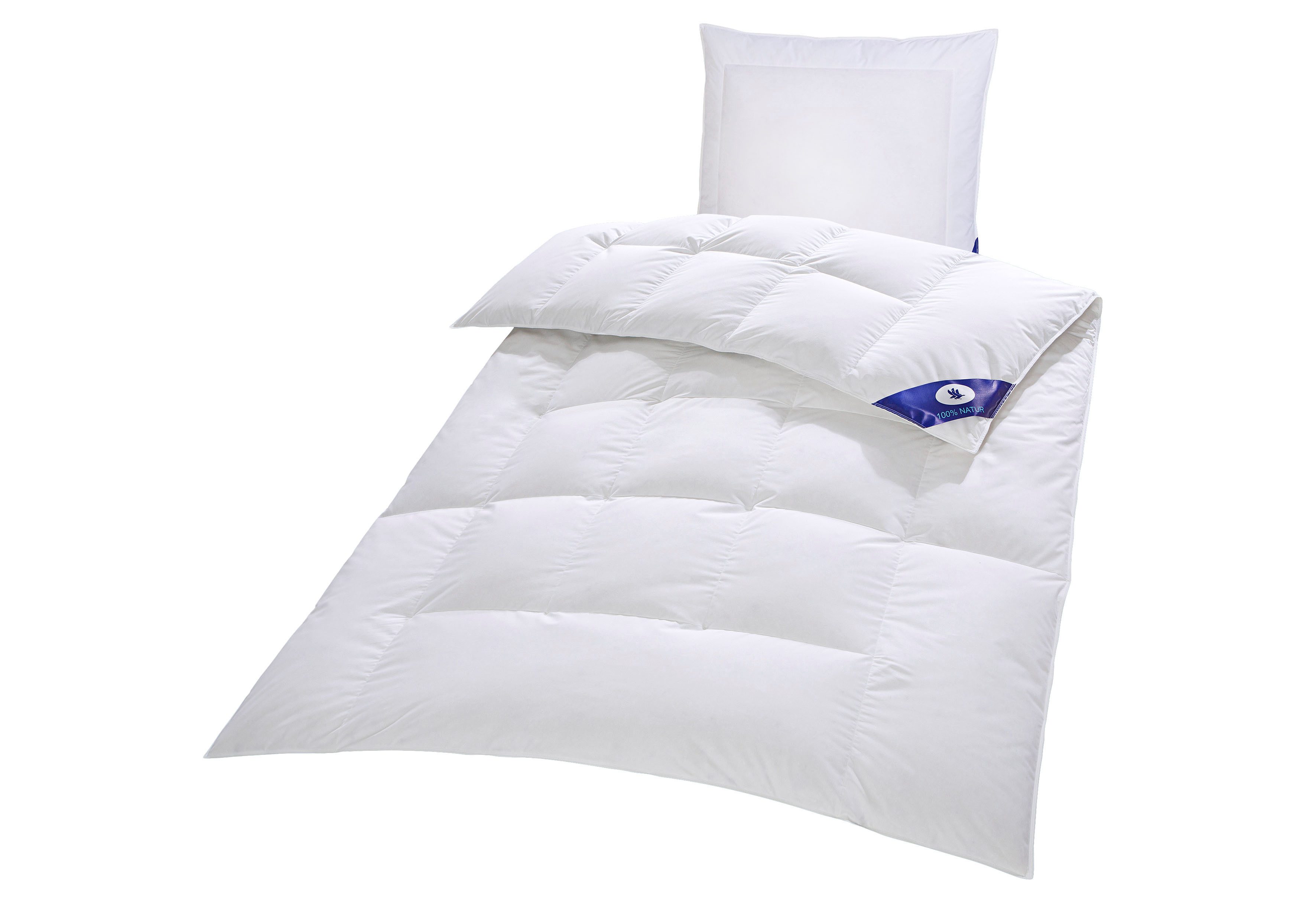 Otto Keller Daunenbettdecke + Kopfkissen Anna, Füllung: Bettdecke: 100% Daunen, Bezug: 100% Baumwolle, mit Körperzonensteppung!
