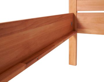 TaBoLe Möbel Einzelbett Olivia, Kernbuche Massivholz geölt, Komforthöhe, Einlegetiefe 15,5 cm