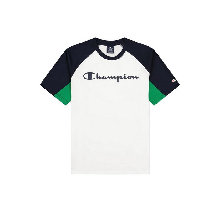 Champion T-Shirt Champion Herren T-Shirt 217152 WW001 WHT NNY JPR Weiß Dunkelblau