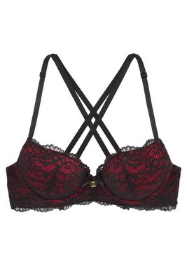 JETTE Push-up-BH mit raffinierten Trägern in Bänder-Optik, sexy Dessous