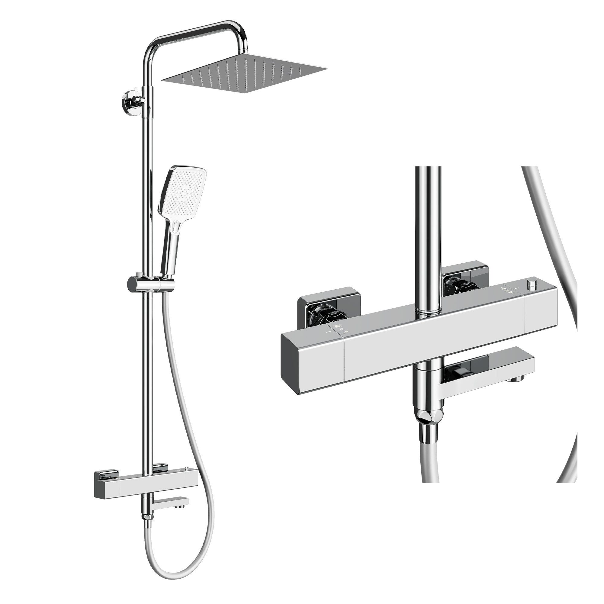 Duschsystem mit Thermostat,Duschset Regendusche Duschgarnitur Komplettset