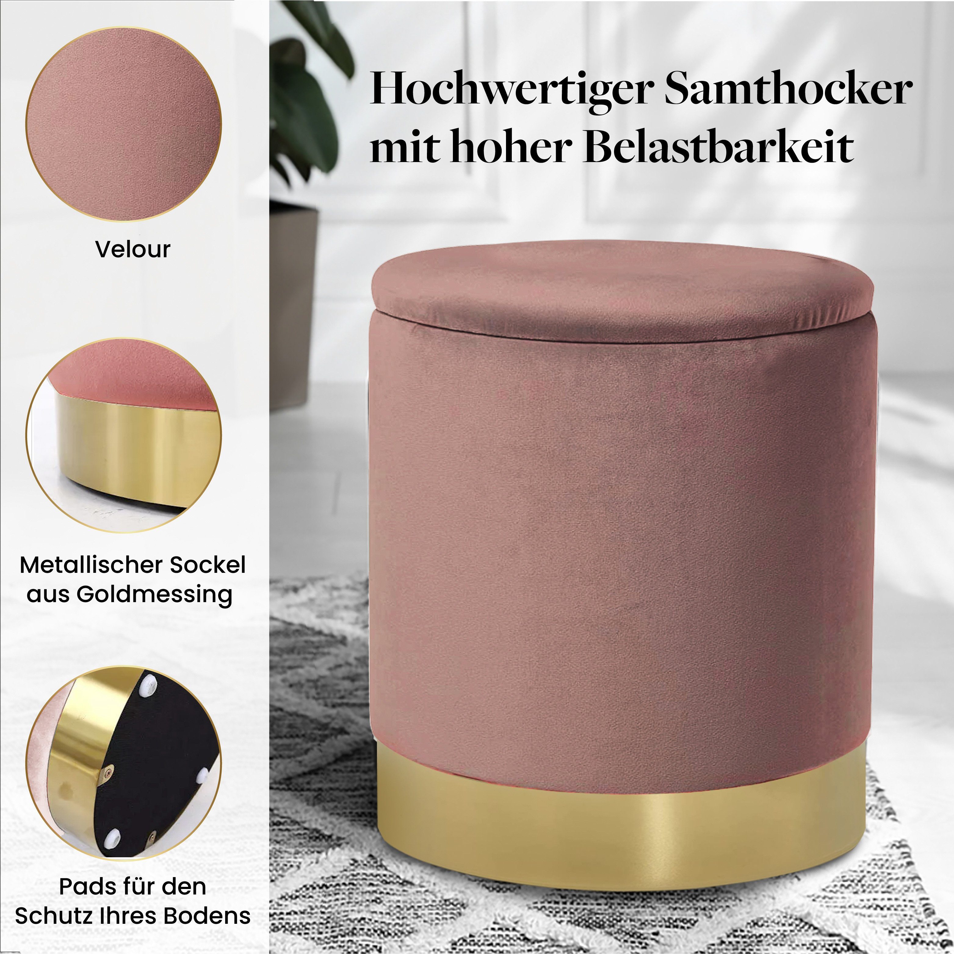 ELYFLAIR Hocker ELYFLAIR® Samthocker mit Stauraum günstig online kaufen