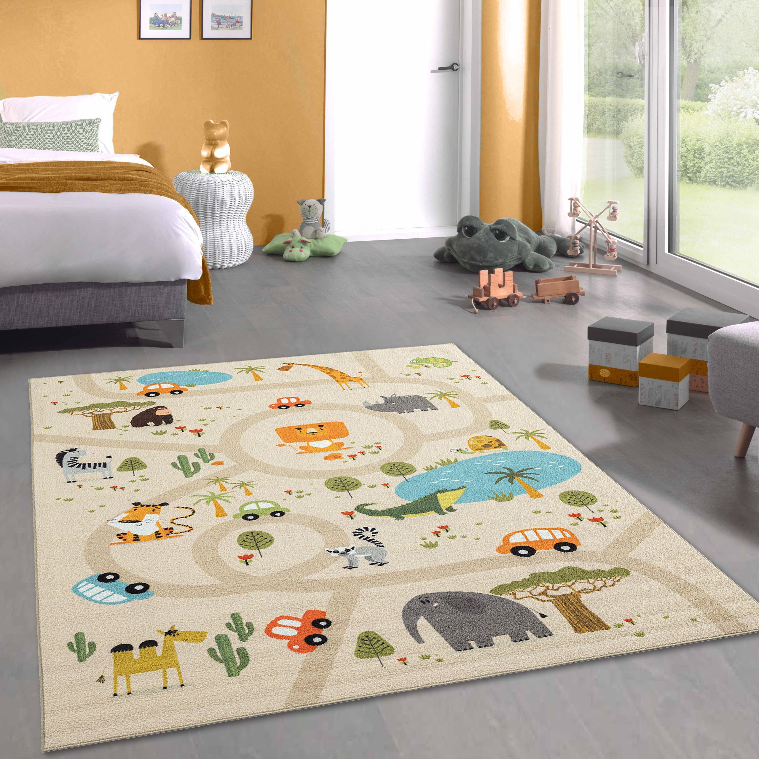 Carpetia Kinderteppich Spielteppich, rechteckig, Höhe: 4 mm, pflegeleicht, strapazierfähig, rutschhemmend