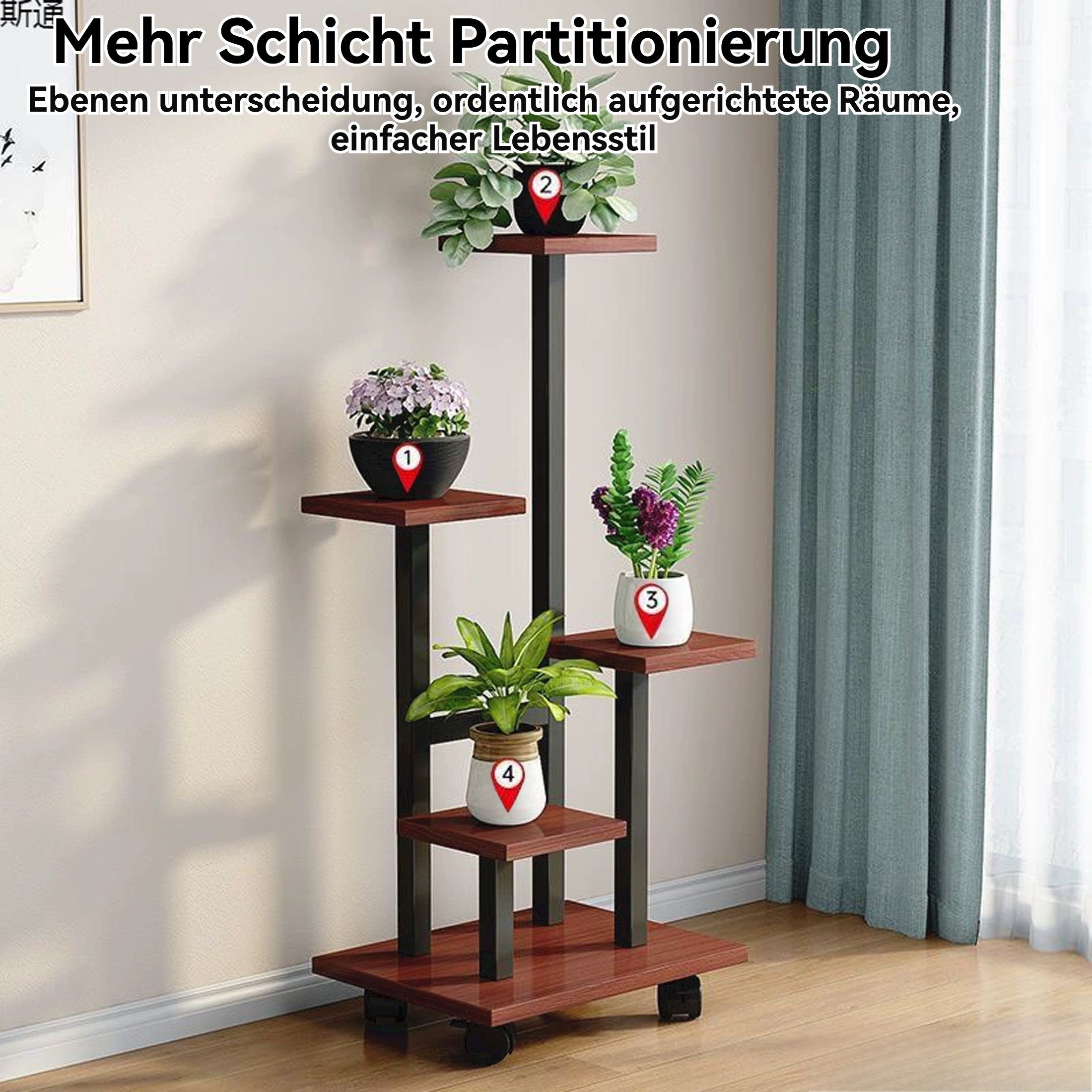 YINDN Blumenständer 4 Etagen Pflanzenständer, 89 günstig online kaufen