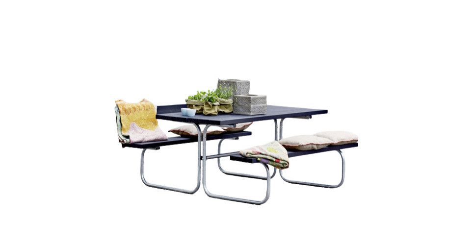 PLUS Gartenlounge-Set Plus Kombimöbel Classic 178 x 155 x 73 cm schwarz, Witterungsbeständig