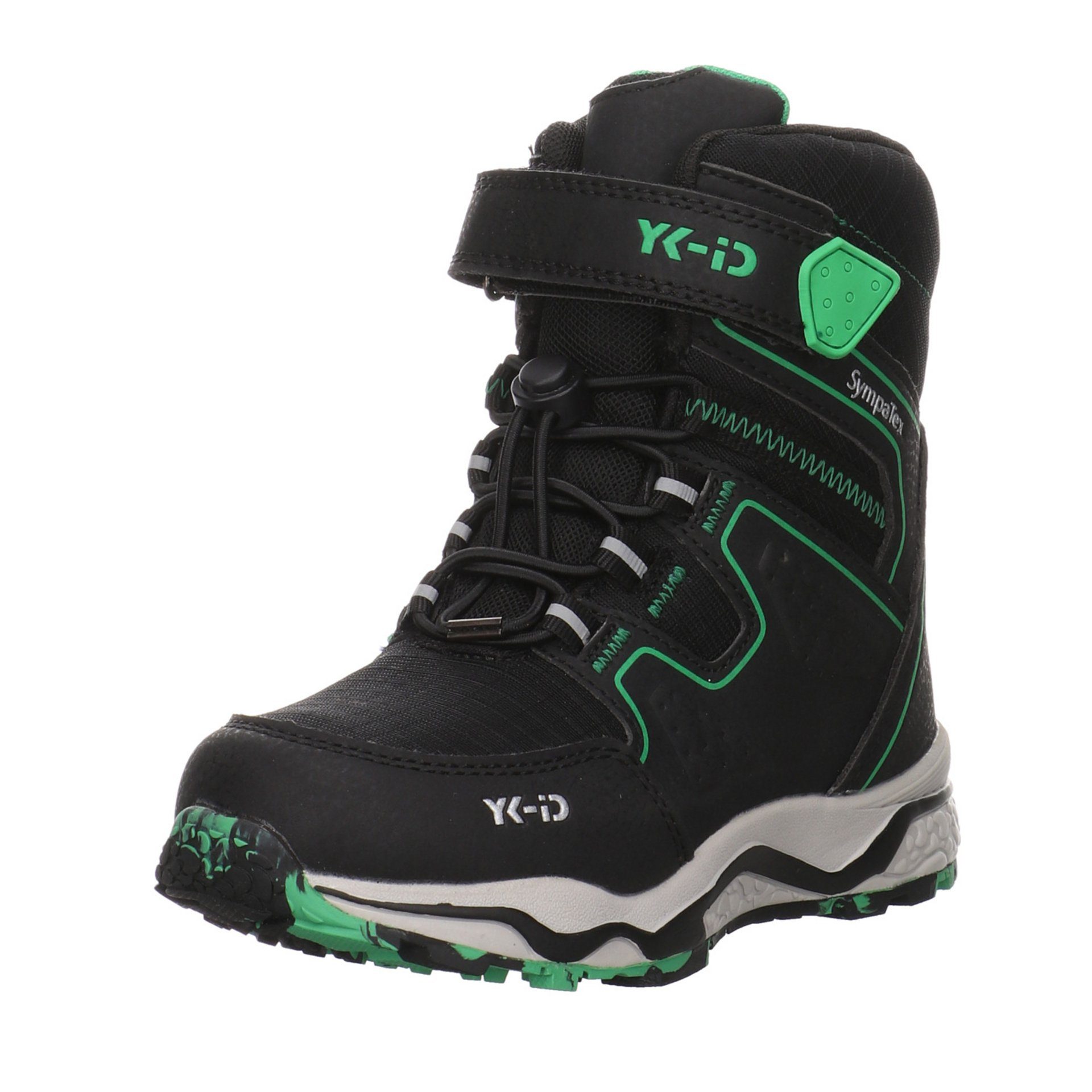 YK-ID by Lurchi Jungen Stiefel Schuhe Lucian-Tex Boots Stiefel Synthetikkombination black green