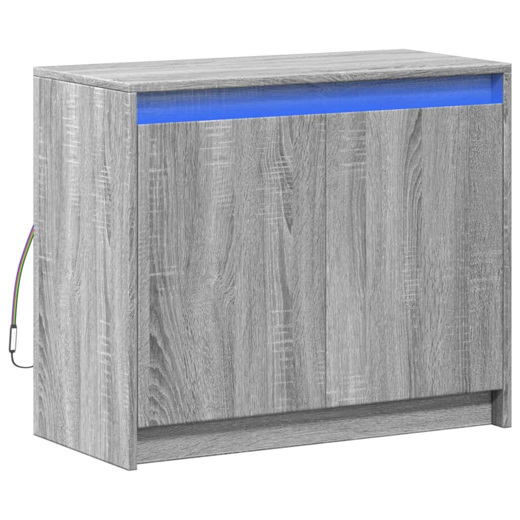 vidaXL Sideboard LED-Sideboard Grau Sonoma 72x34x61 günstig online kaufen