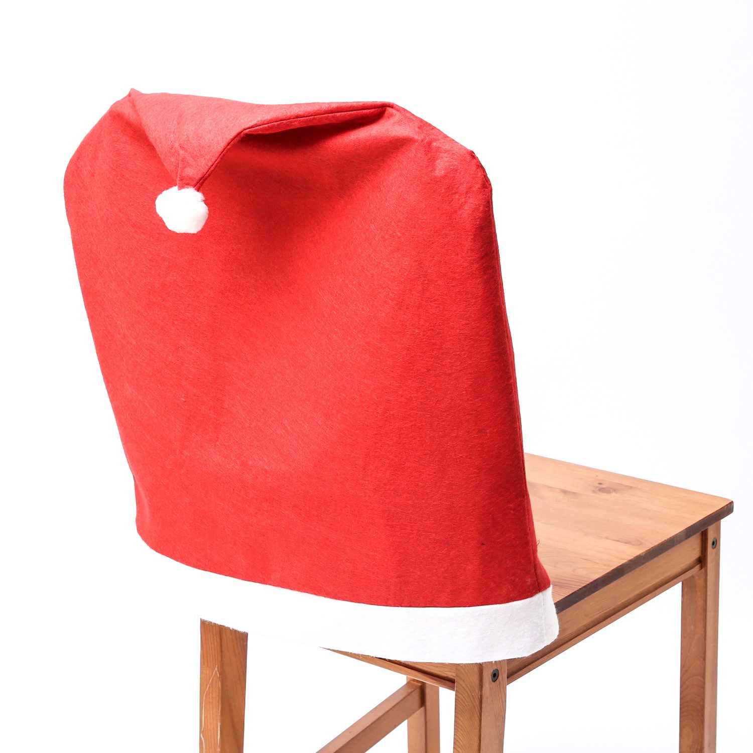 MARELIDA Stuhlhusse 2x Stuhlbezug Weihnachtsmütze Nikolausmütze Weihnachtsstuhlüberzug