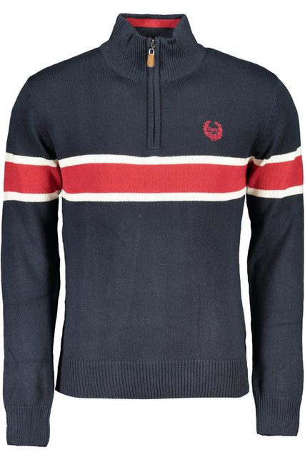 GIAN MARCO VENTURI Strickpullover Blauer Herrenpullover mit Reißverschluss günstig online kaufen