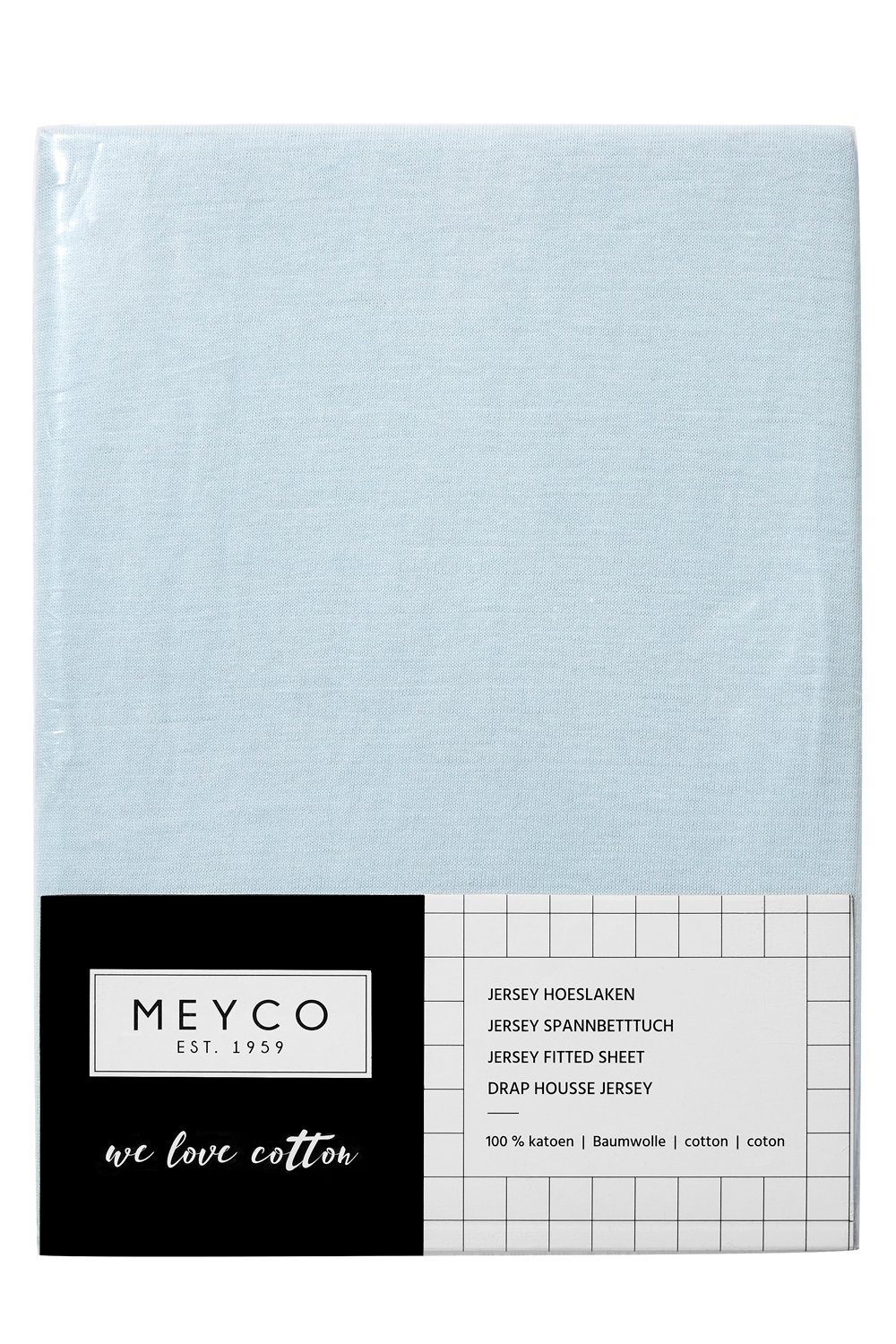 Meyco Baby Spannbettlaken Uni Light Blue, günstig online kaufen