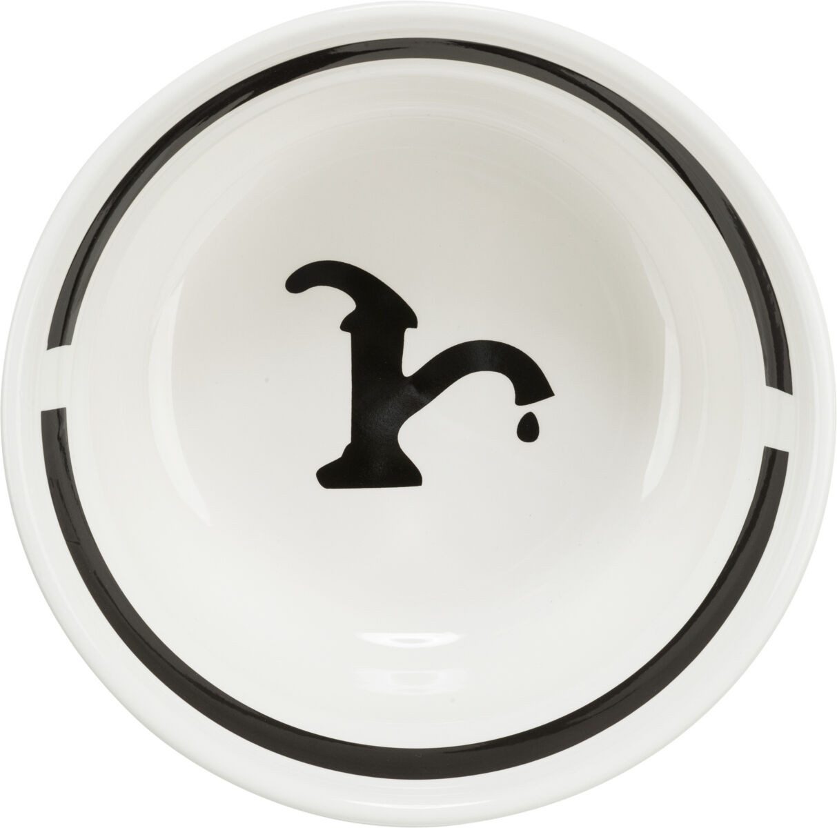 TRIXIE Napf Keramiknapf - weiß/schwarz - 1,6 l/ø 20 cm