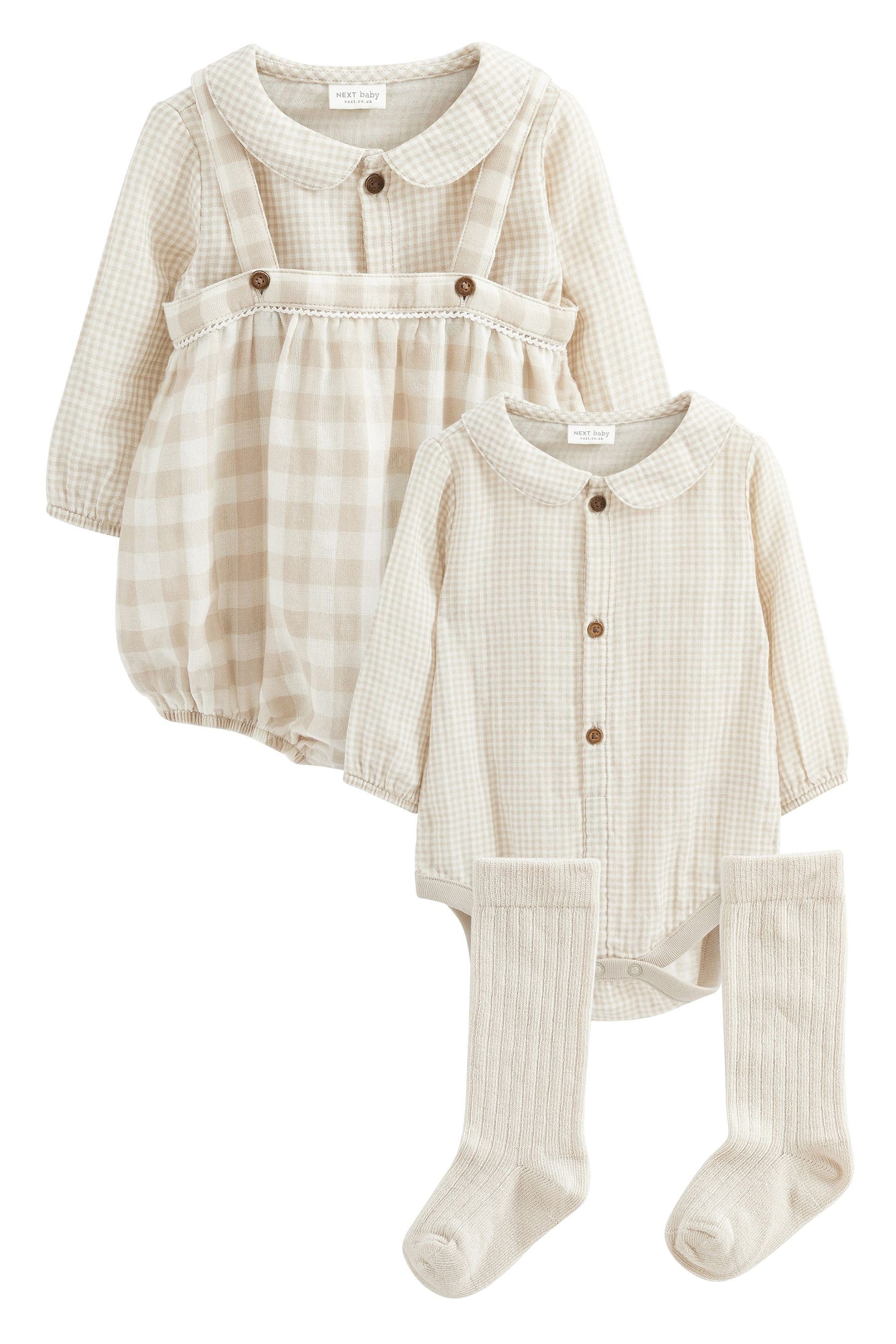 Next Baby-Strampler mit 3-teiliges Strampler Set (3-tlg)