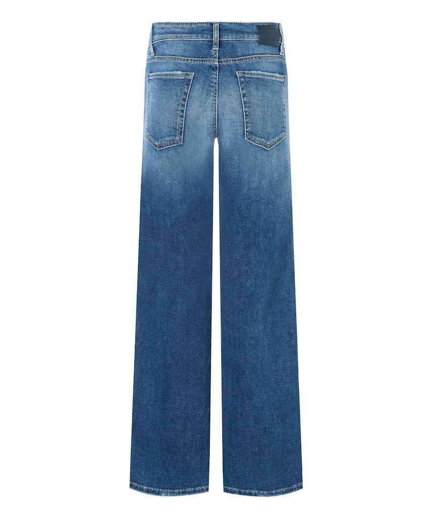 Cambio 5-Pocket-Jeans Tess wide leg mid blue splinted günstig online kaufen