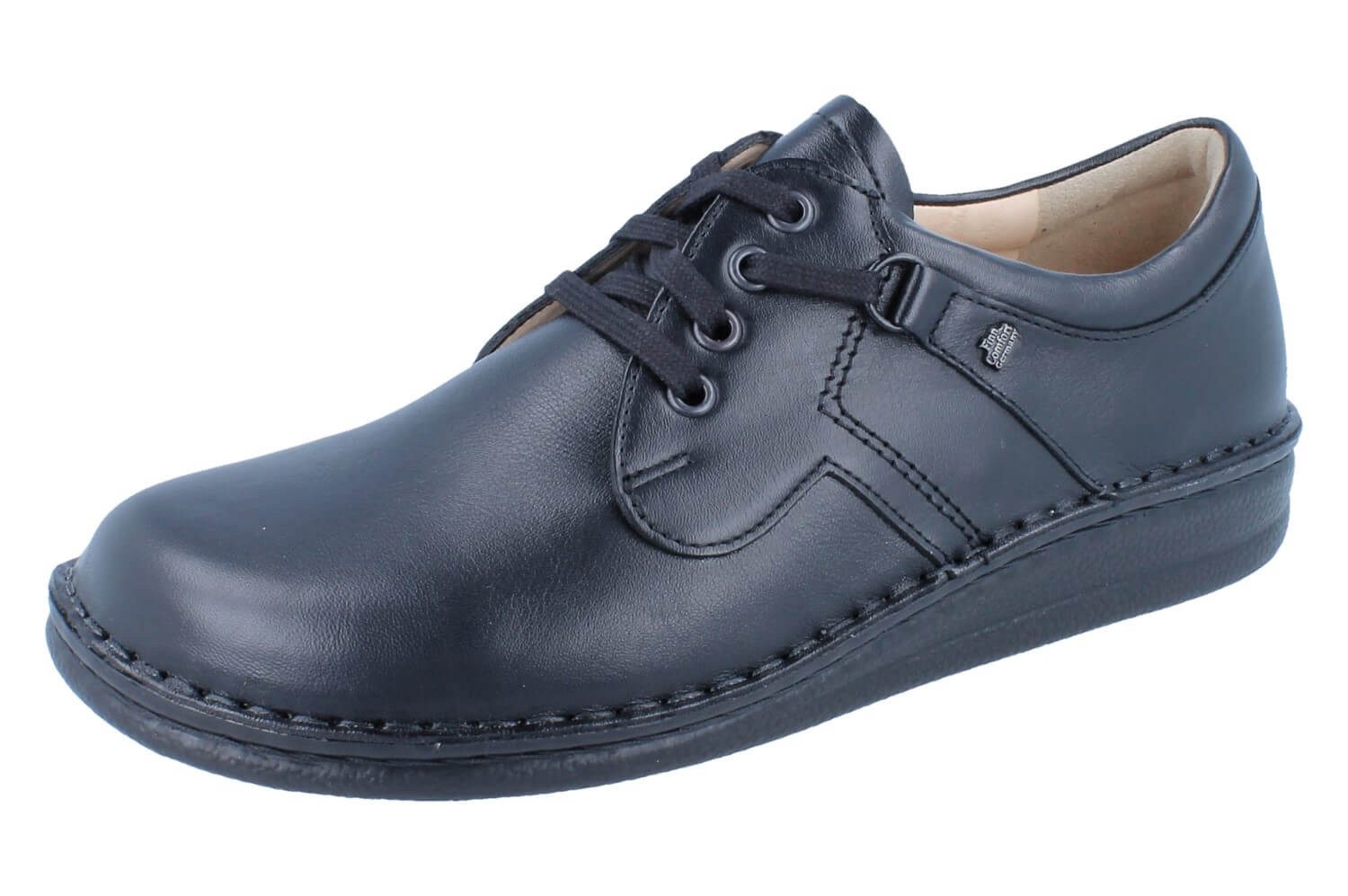 FINN COMFORT Vaasa Damen Herren Halbschuhe schwarz Glattleder - Schnürschuh Wechselfußbett