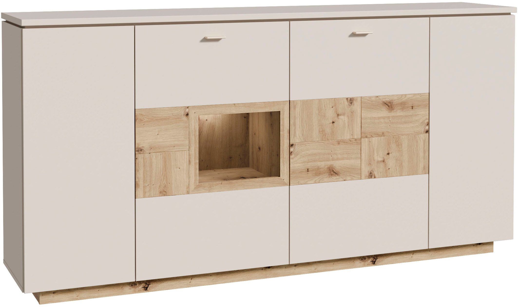 FORTE Highboard Louoto, Sideboard, Metallgriffe, Stauraum, Soft Close, Höhe 101,2cm