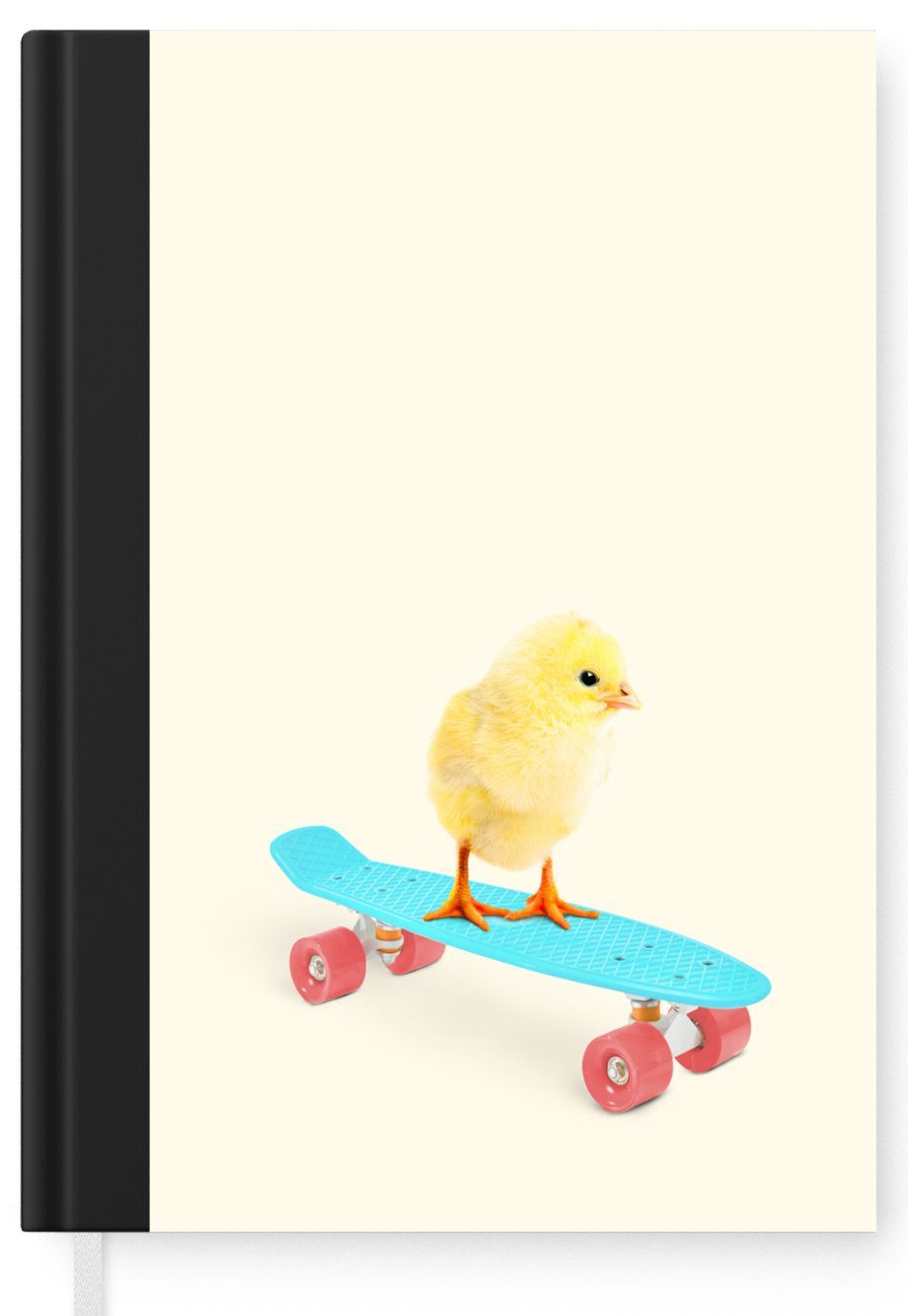 Blau Skateboard 98 Notizheft, Seiten, Journal, - A5, Notizbuch - Haushaltsbuch Tagebuch, Tiere, MuchoWow Gelb - Küken - Merkzettel,