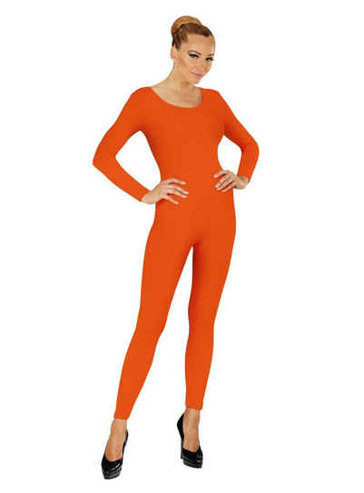 Widdmann Kostüm Langer Body orange, Einfarbige Basics zum individuellen Kombinieren