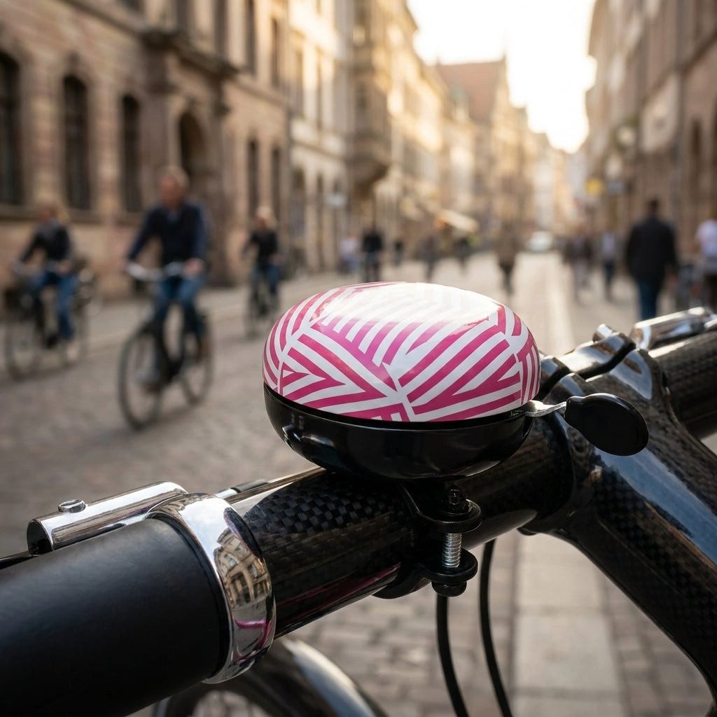XLC Fahrradklingel XLC Fahrradklingel Mingun DD-M09 Stripes Ø83mm berry weiß