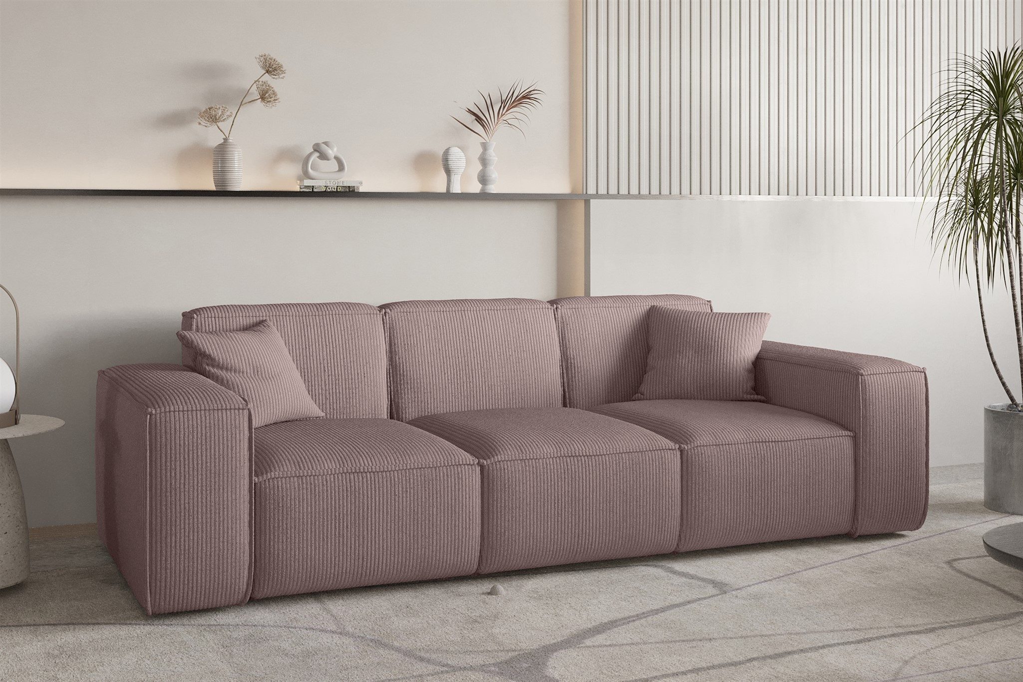 Fun Möbel 3-Sitzer Sofa Designersofa CELES PREMIUM in Stoff Scala, Auch als Set erhältlich