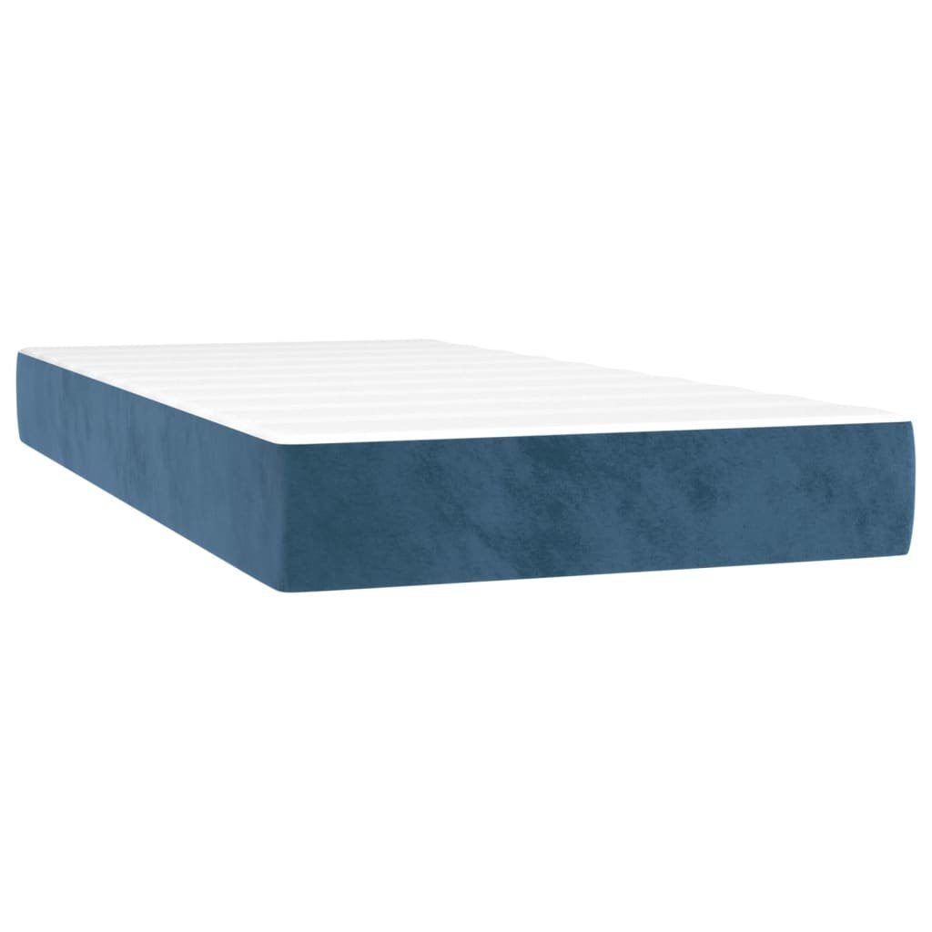 Boxspringmatratze Taschenfederkernmatratze Dunkelblau 80x200x20 cm Samt, günstig online kaufen