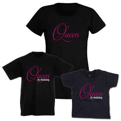 G-graphics T-Shirt Queen & Queen in training Mutter & Tochter-Set zum selbst zusammenstellen, mit trendigem Frontprint, Aufdruck auf der Vorderseite, Spruch/Sprüche/Print/Motiv, für jung & alt