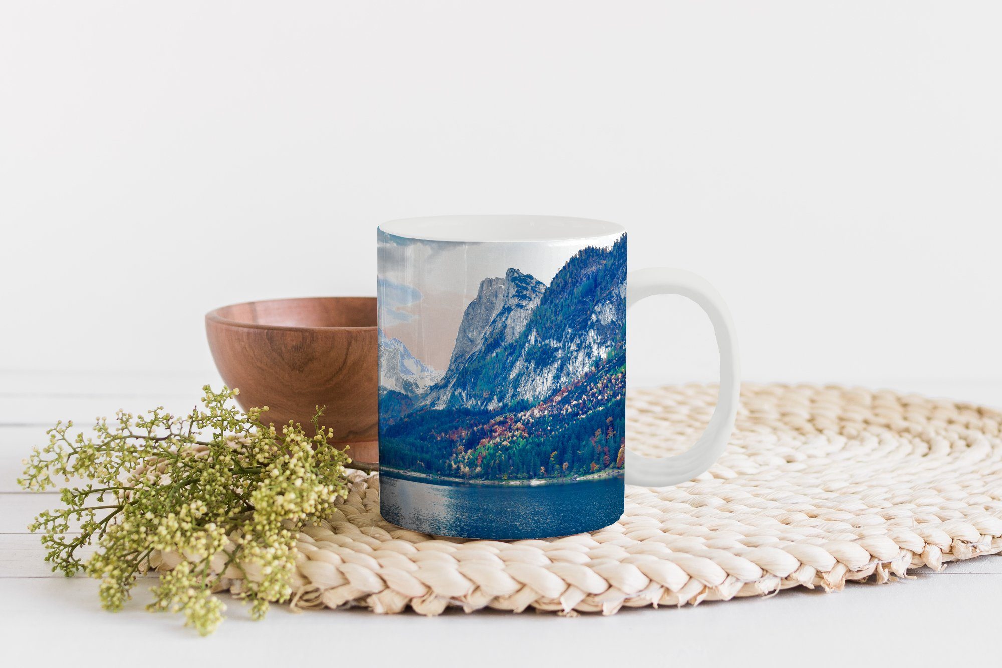 MuchoWow Tasse Geschenk Weg Berge See Kaffeetassen, Teetasse, Teetasse, - - - Wasser, Keramik, Becher, Natur -