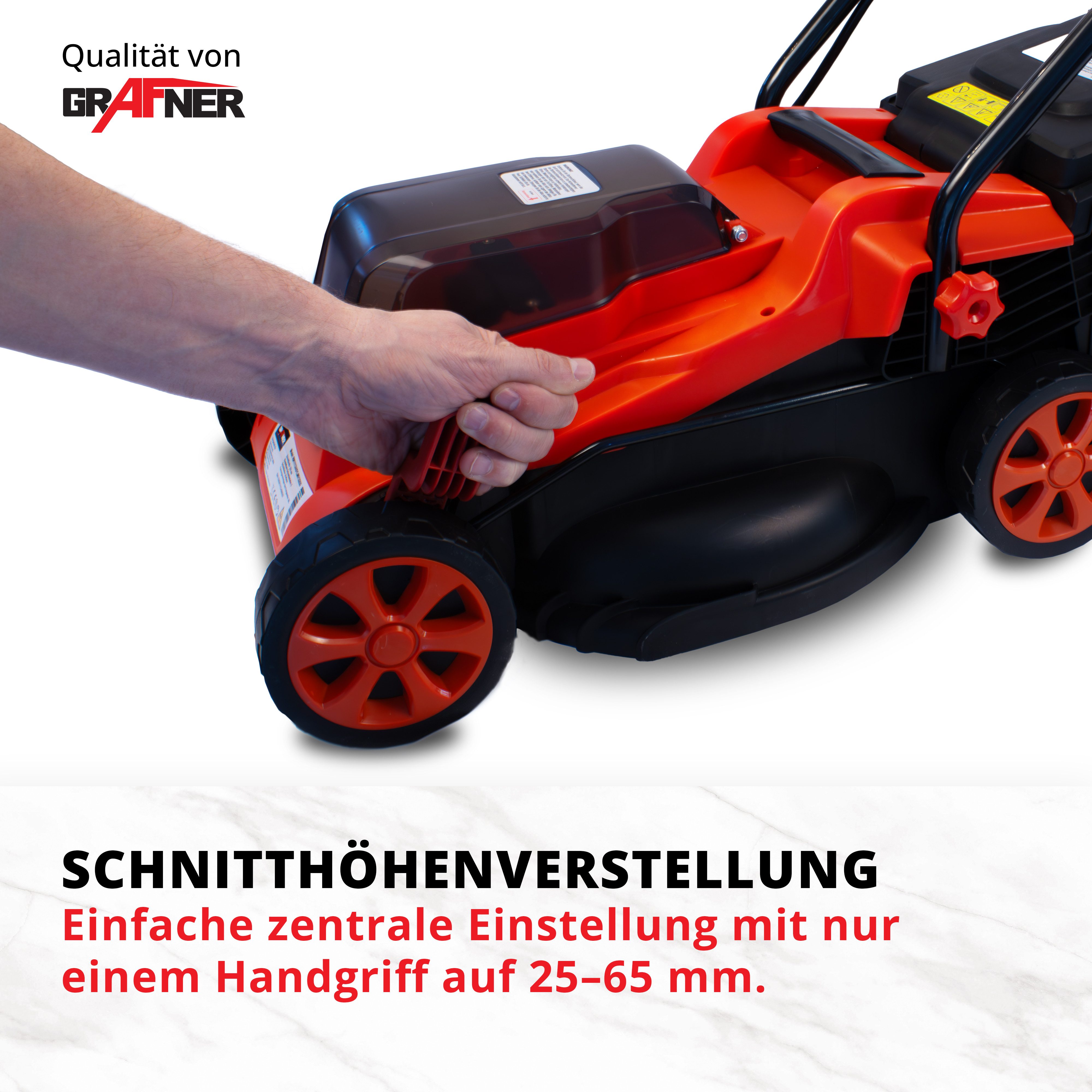 Grafner cordless lawnmower, 20V, including battery and charger, 32cm cutting width