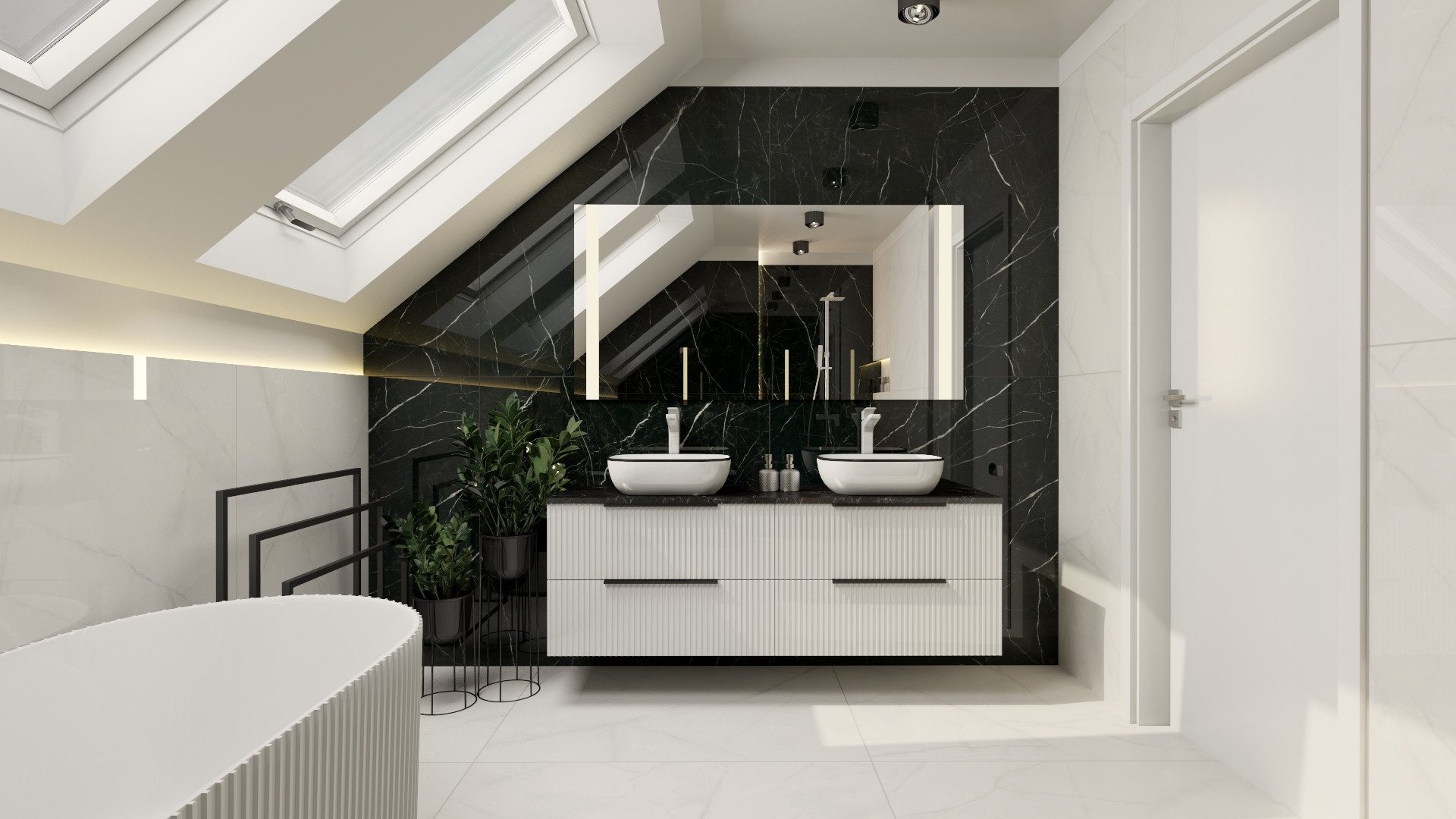 Waschbecken Aufsatzwaschbecken COSTA BLACK LINE (460×325×135 mm), weiß/schwarz, glänzend, ohne Hahnloch und Überlauf Aufsatzwaschschale Becken Keramik