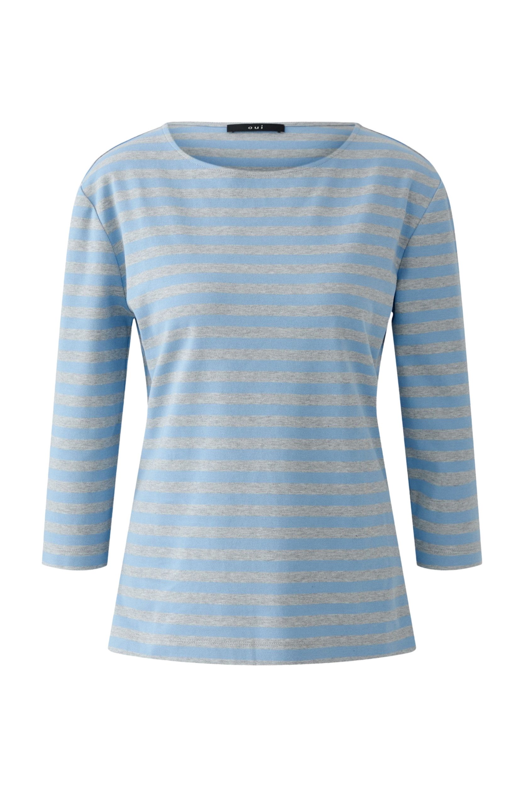 Oui Longsleeve SOLEILA grey blue