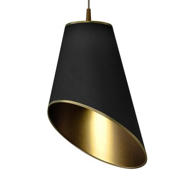 etc-shop LED Pendelleuchte, Leuchtmittel inklusive, Warmweiß, Farbwechsel, Pendel Leuchte gold Fernbedienung Stoff Hänge Lampe schwarz