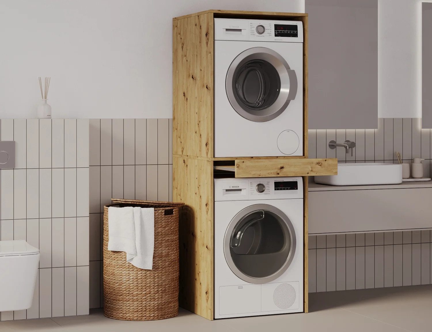 Platan Room Waschmaschinenumbauschrank Waschmaschinenschrank für Waschmasch günstig online kaufen