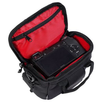 Hama Kameratasche Kamera-Tasche Sambia 80 Foto-Tasche Universal, Case Schultergurt Tragegriff Zubehör-Fächer Systemkamera Digitalkamera
