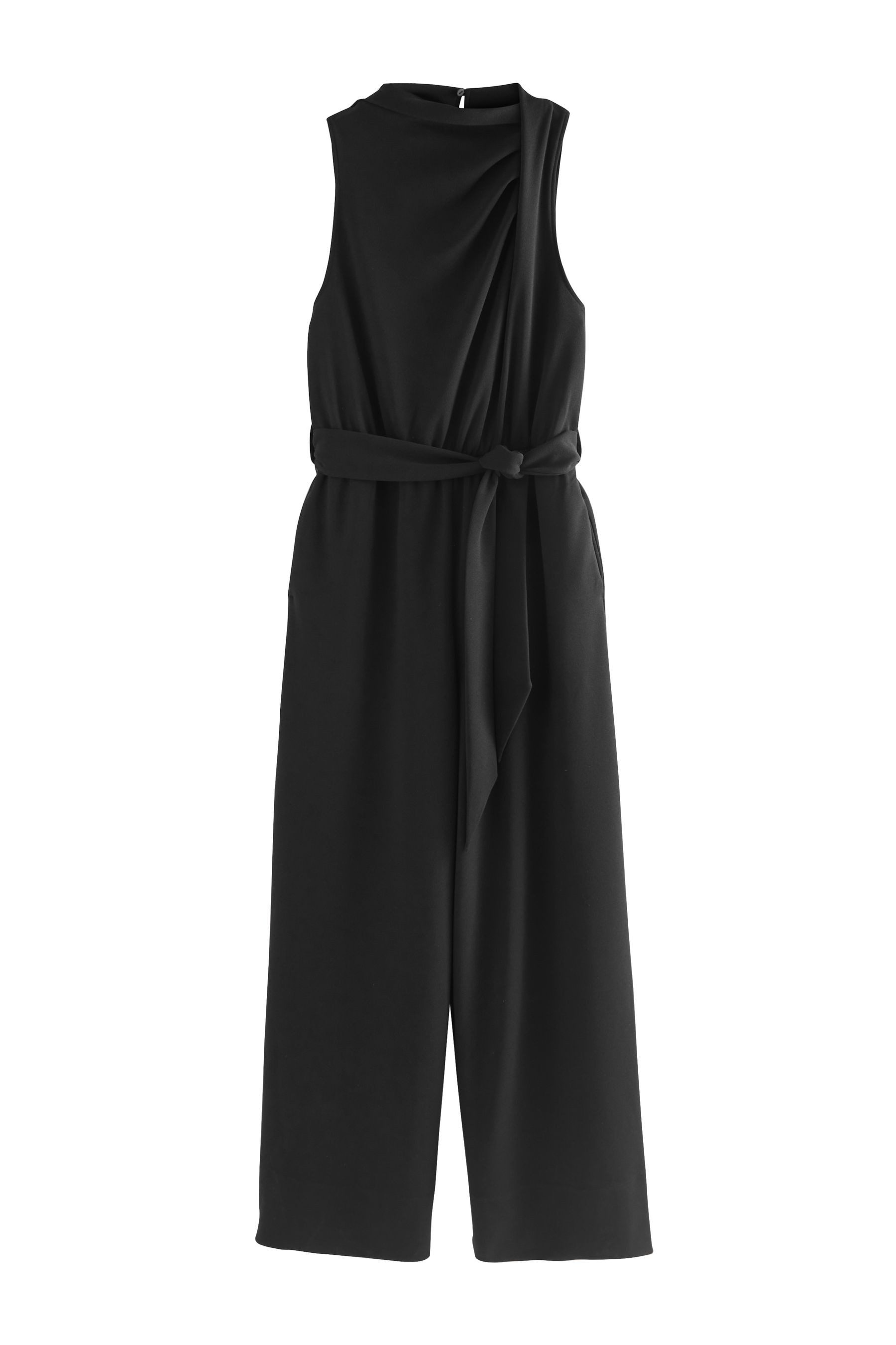Next Jumpsuit Festlicher Jersey-Overall mit Wasserfallkragen (1-tlg)