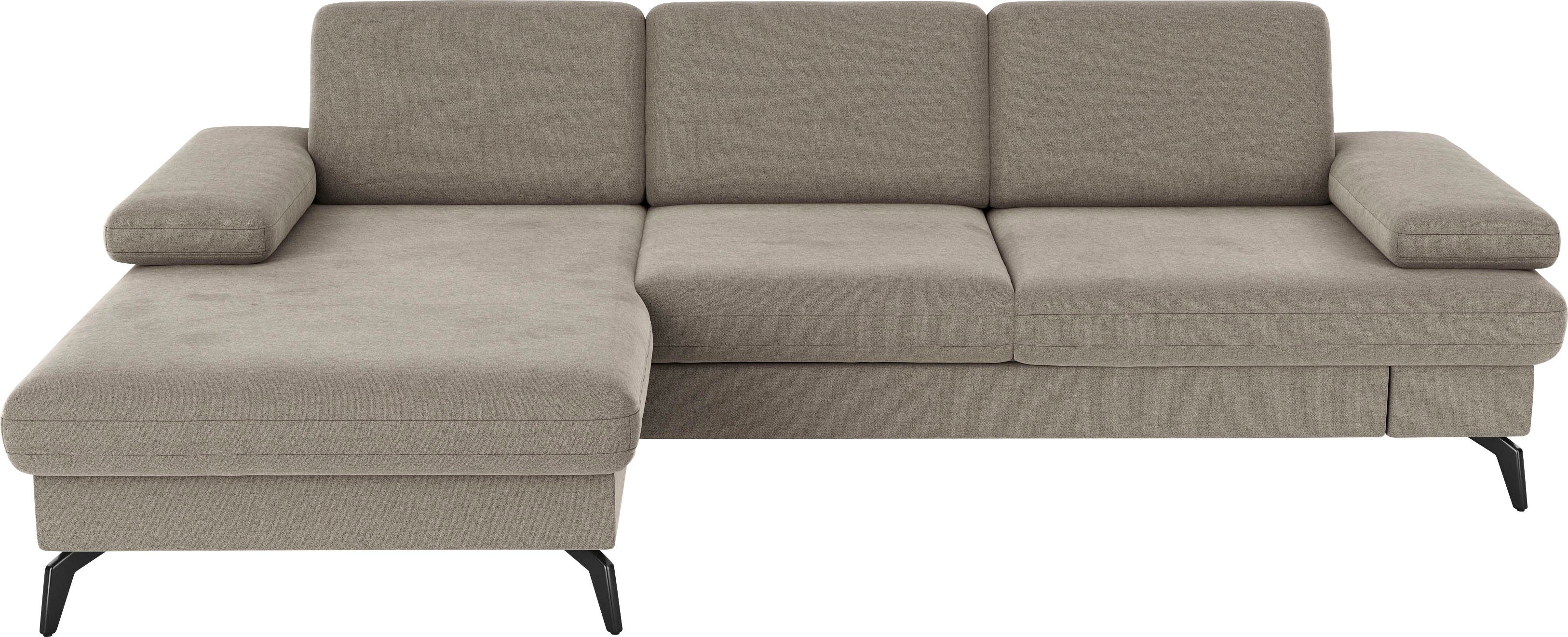 sit&more Ecksofa Morris L-Form, inkl. Sitztiefenverstellung, wahlweise mit Armteilverstellung, Bettfunktion & Bettkasten