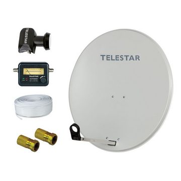 TELESTAR DIGIRAPID 60S mit TwinLNB, 50m Kabel, Stecker u. digiHD TS13 SAT-Antenne (60 cm, Stahl, 2-Teilnehmer Anlage mit 1 Receiver)