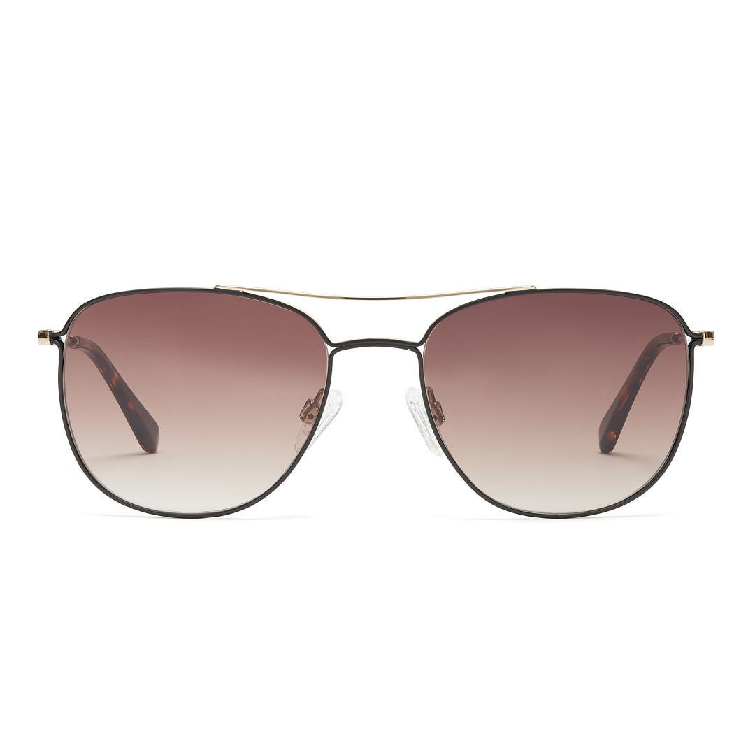 Bonizetti Sonnenbrille Damen Sonnenbrille HOUSTON (130 mm, gold / schwarz, 1-St) Bruchsichere Nylon Gläser