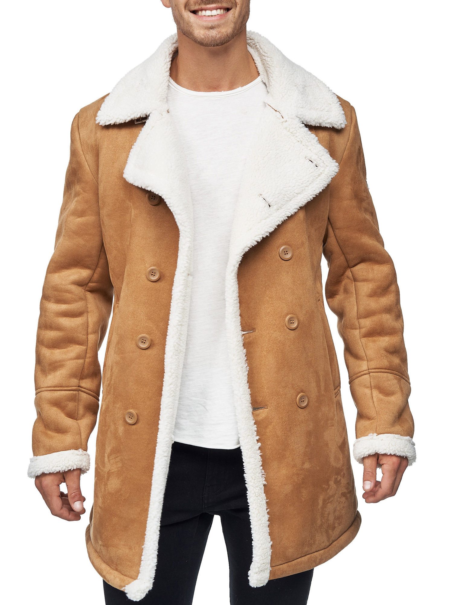 Indicode Wintermantel Herren Barlow Mantel Winter Herrenmantel mit kuscheligem Innenfutter