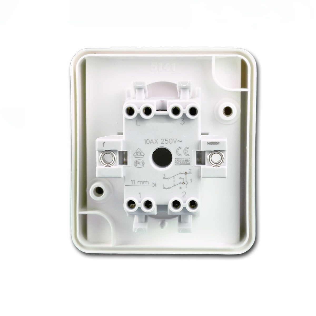 TEM fontana Kreuzschalter, weiß, 250V~/10A, AP, IP44 Unterputzschalter