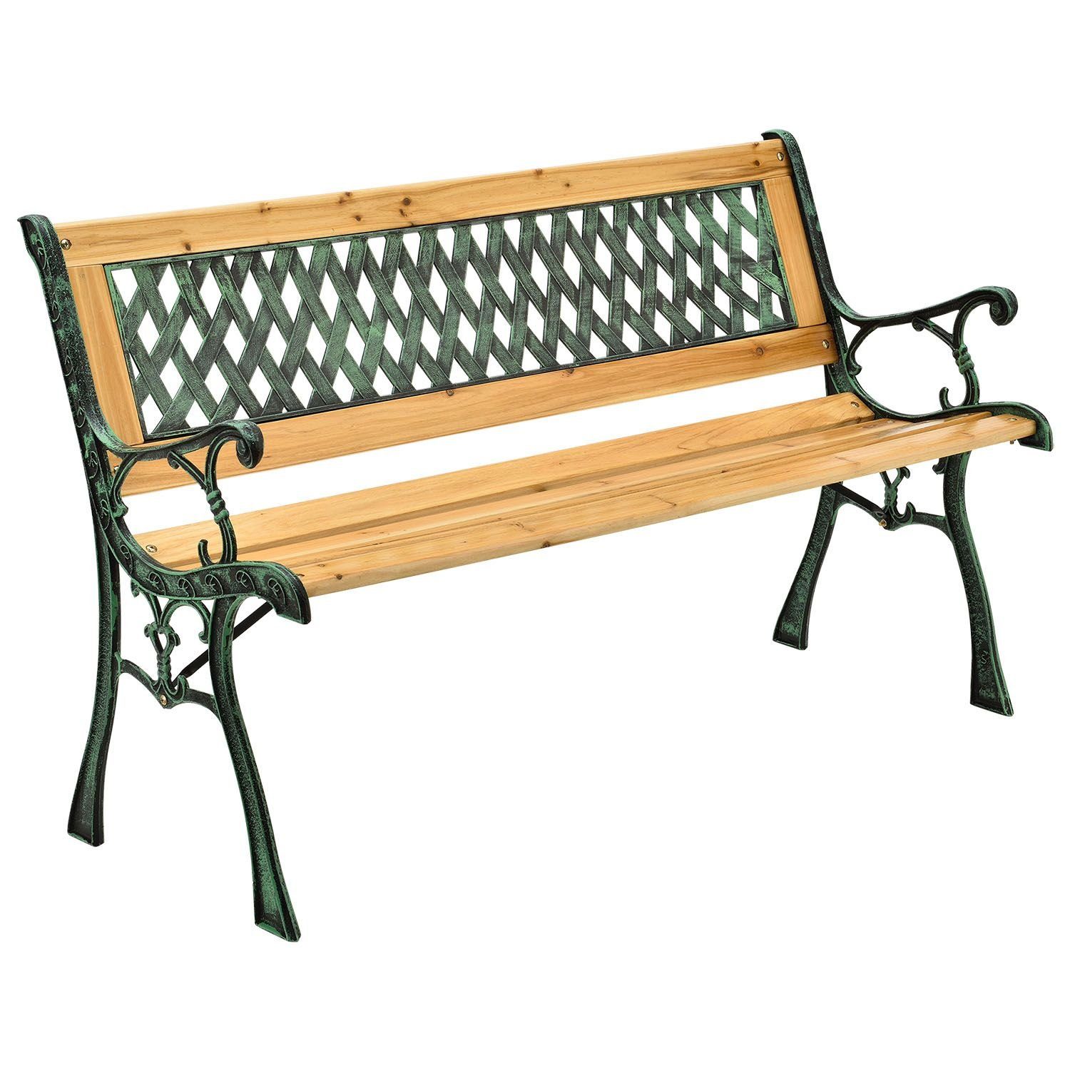 Juskys Gartenbank Pisa, bequeme Rückenlehne, wetterfeste günstig online kaufen